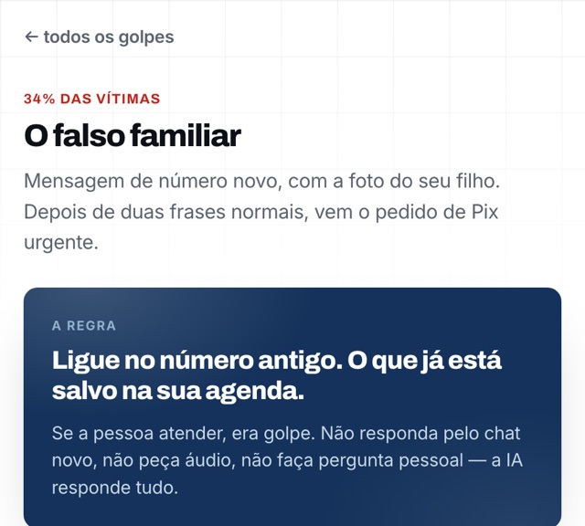 Guia com os quatro ajustes de proteção